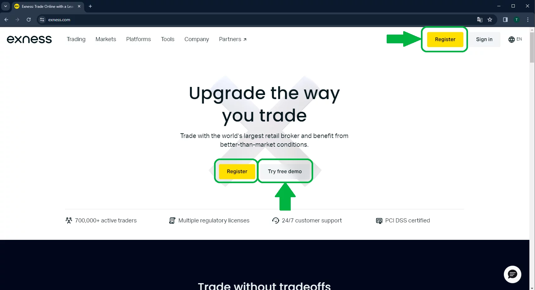 公司网站首页有一个按钮 - 免费试用示范
