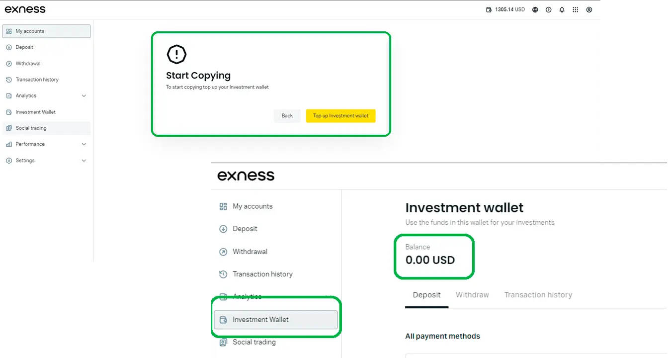复制 exness 社会交易策略需要基金投资帐户